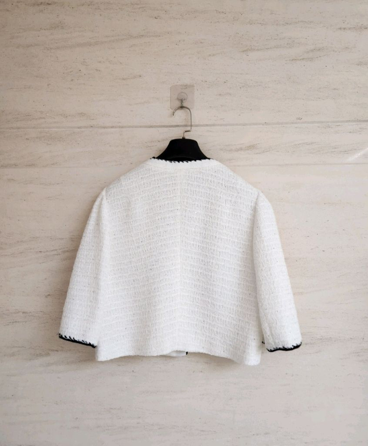 오브제 컬러라인 비딩 트위드자켓--8