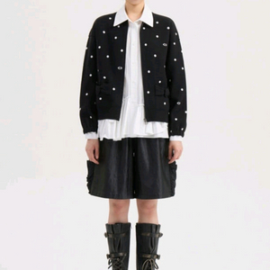 럭키슈에뜨 도트 집업 니트 가디건