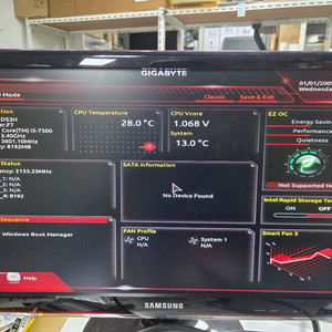 기가바이트 B250M-DS3H 메인보드- 인텔 i5-7500 CPU- 에너지 효율적인 디자인으로 전력 소비를 줄여줍