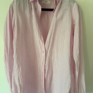 유니클로 핑크 린넨 셔츠 M