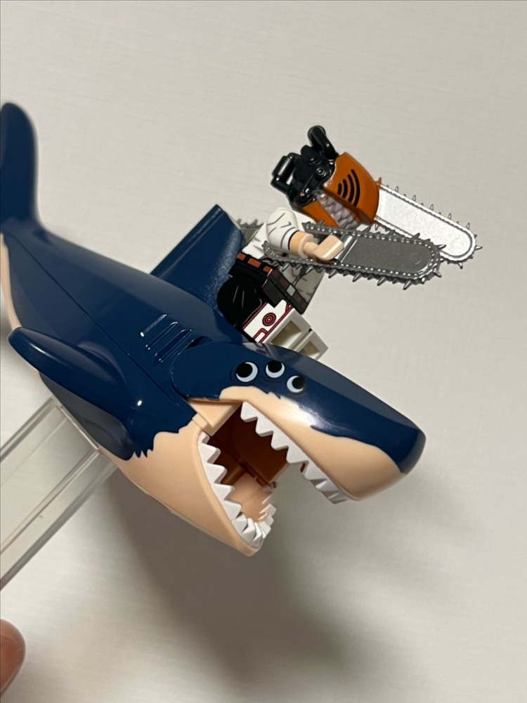 재입고)체인소맨 레제편 빔 상어 모드 레고 호환 피규어 이미지