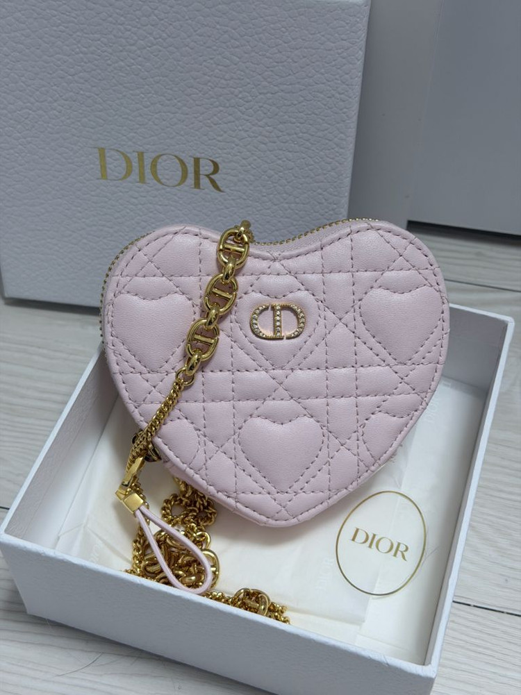 (환연 지연 가방) 디올 카로 하트 체인 마카롱 핑크--1