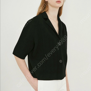 한섬 더캐시미어 블랙 하프 가디건