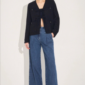 한섬 24fw 마인 mine 핀턱 와이드 데님 44-55