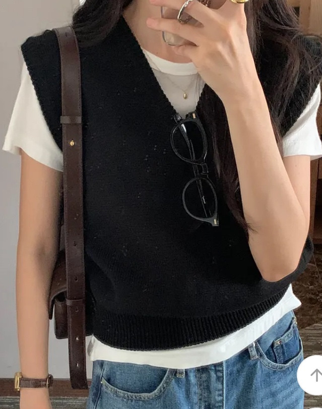 #새상품# 레이어드 니트 베스트--1