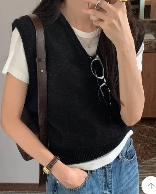 #새상품# 레이어드 니트 베스트--2