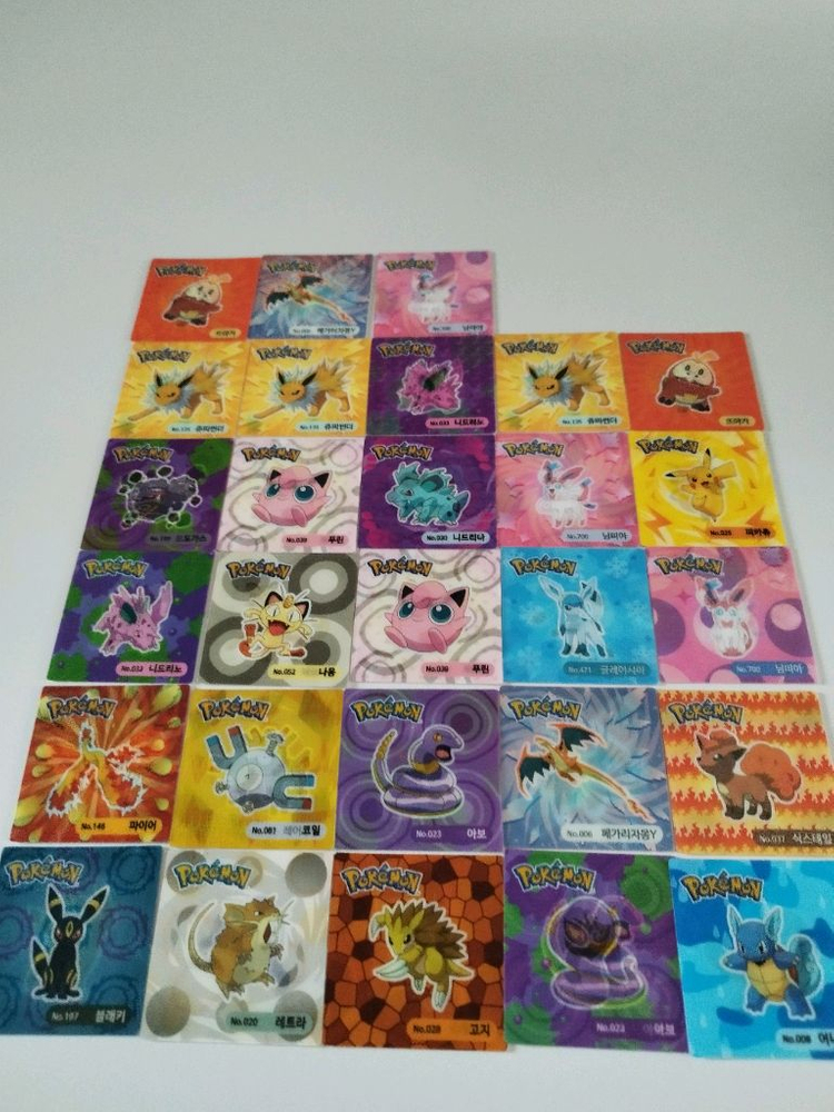 포켓몬 렌티큘러27장,라부부,토끼,오뚜기,지비츠--1