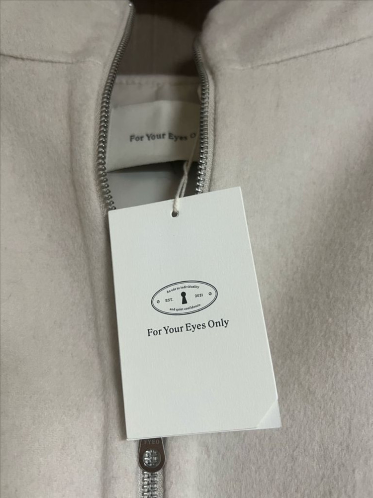 포유온 시에 블럼 울 하프 코트 크림 베이지 새상품--2