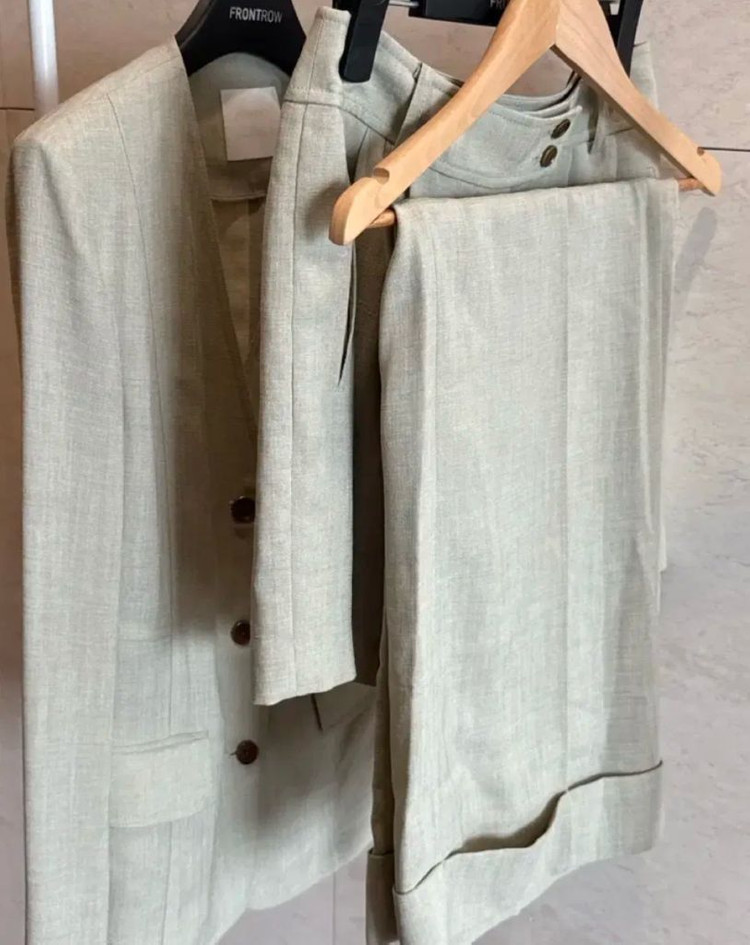 프론트로우 드라마 수트 셋업(자켓 반바지 + 린넨 긴바지 새상품) 전부 포함가--3