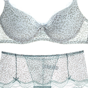 2종*블루 쉬폰 진주브래지어 75C 레이스 팬티 90S 이미지