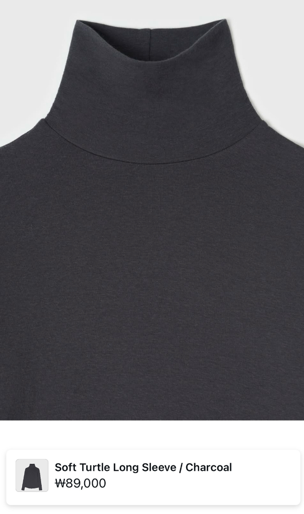 엘에프엠 lfm soft turtle long sleeve 소프트 터틀넥 charcoal 차콜--1