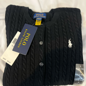 정품 폴로 걸즈 가디건 블랙XL [미착용새상품/정품QR택] 이미지