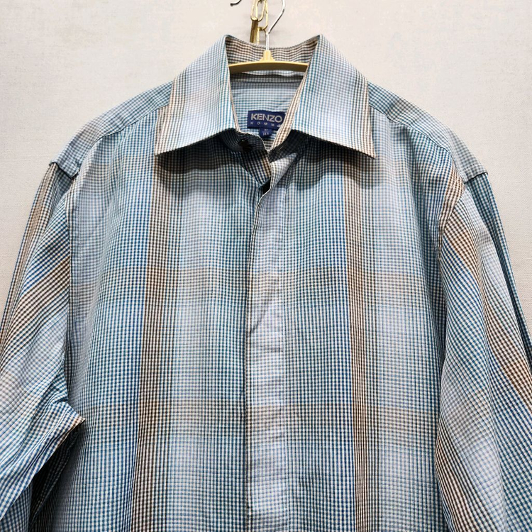 겐조옴므 깅엄체크 셔츠 37(M) 남여공용--1