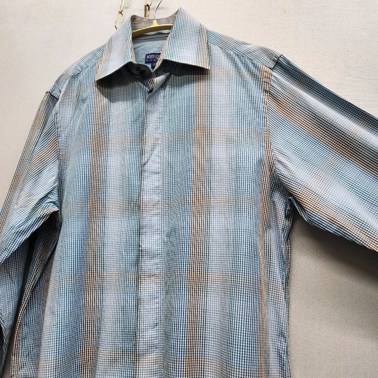 겐조옴므 깅엄체크 셔츠 37(M) 남여공용--2