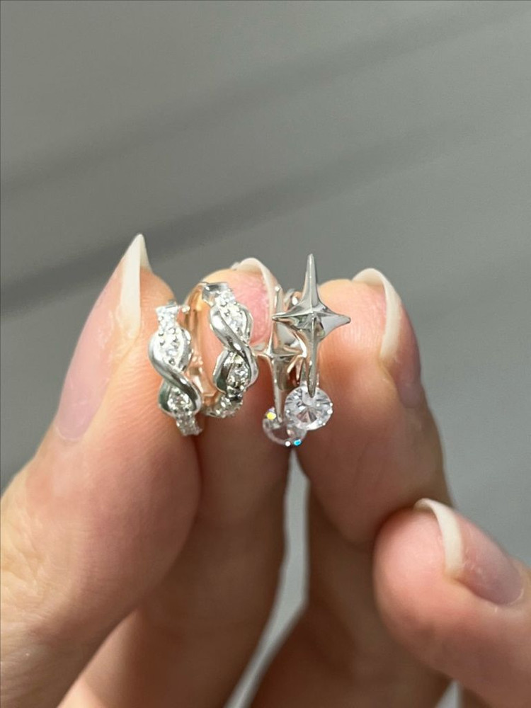 실버925 은 반지 귀걸이 이미지