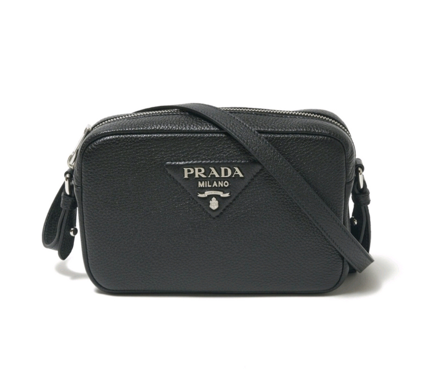 프라다 바텔로 다리노 스몰 가죽 카메라백. 은장--4