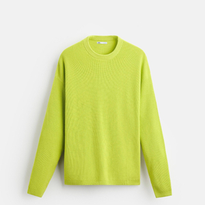 자라 스트럭처 코튼 스웨터 M (Neon Green)