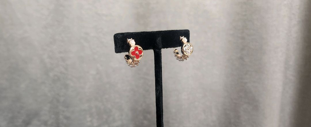 유색 귀걸이 언발 반링 고급 진주 귀걸이 루이 (새상품) 이미지