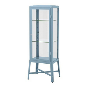 이케아 파브리셰르 블루 유리 장식장 진열장