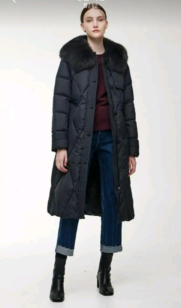 [새상품]보브(VOV) 구스다운 폭스퍼 트렌치 패딩코트 이미지