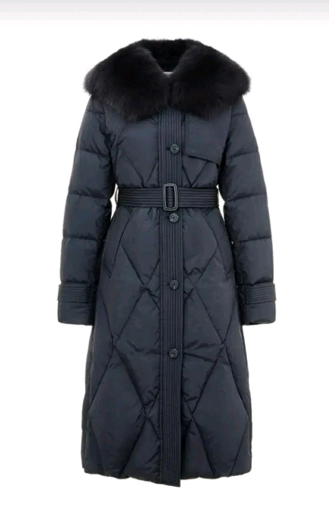 [새상품]보브(VOV) 구스다운 폭스퍼 트렌치 패딩코트 이미지