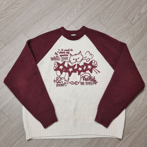 벤힛 스타캣 레글런 배색 니트 이미지