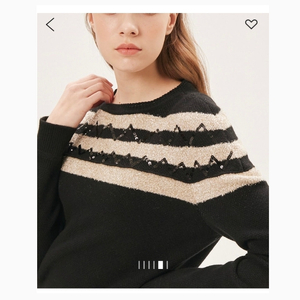 타임 time 스프라이프 시퀸 니트 스웨터 프리사이즈 정품 이미지