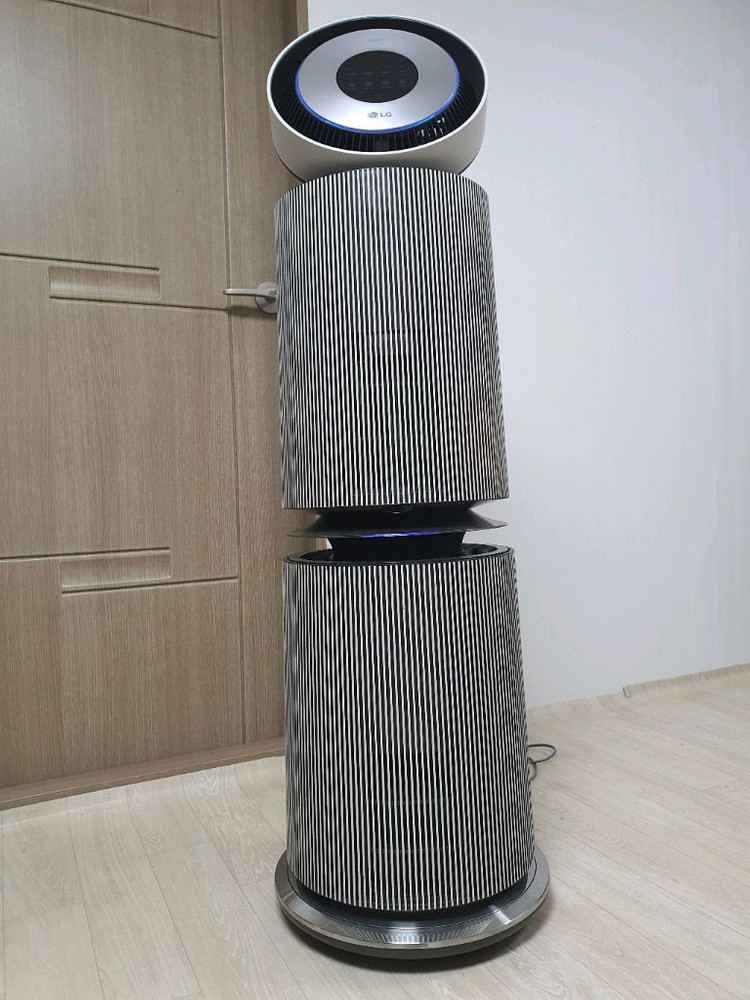 lg 퓨리케어 오브제 360 펫모드 알파업 공기청정기 + g펫필터 새거, 무빙휠 이미지