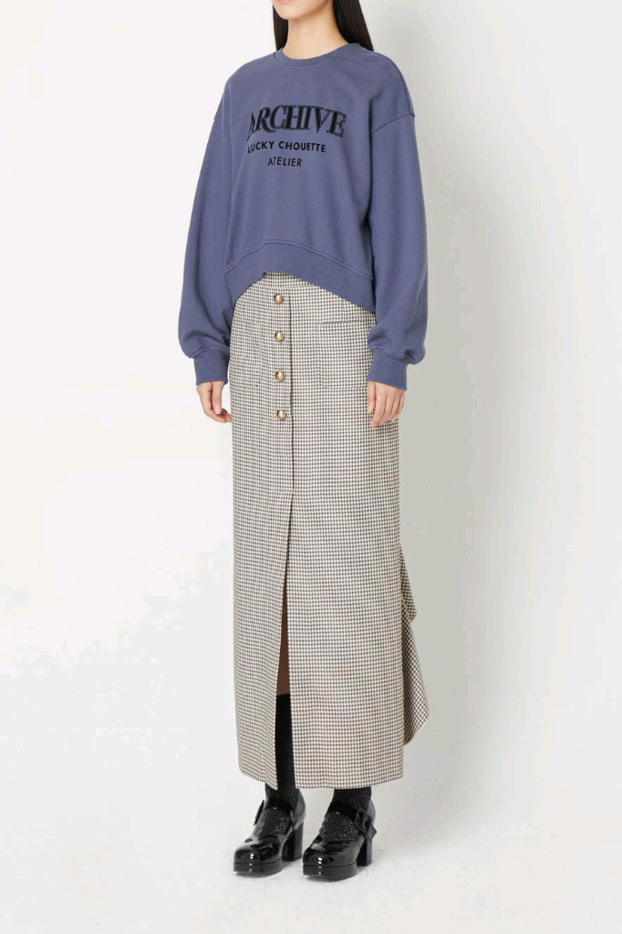 럭키슈에뜨 러플 롱스커트36--1