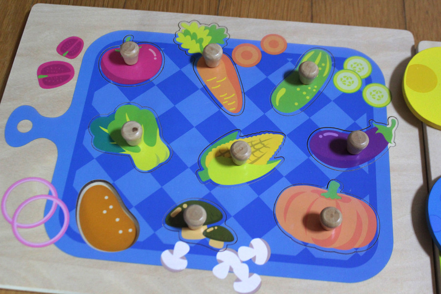 원목 퍼즐맞추기 공룡 채소 원목장난감 아기장난감 장난감 원목교구 아기교구 유아교구 어린이교구 유아장난감 교구 이미지