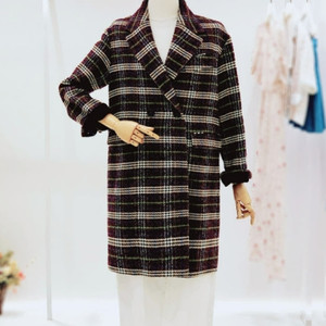잇미샤 it michaa 트위드 체크 코트 55~66사이즈