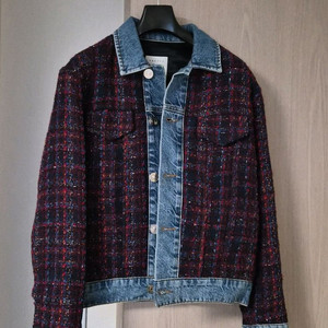 산드로 트위드 데님 자켓