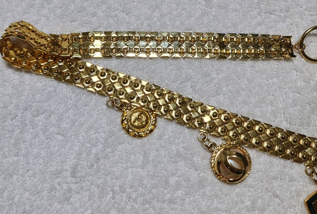 샤넬 금장 체인 벨트 정품 무료배송--4