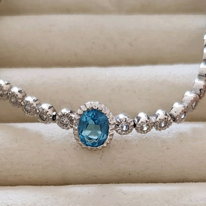 14k 화이트골드 팔찌 이미지