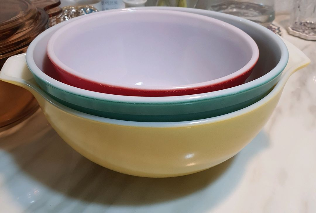 빈티지 미국 파이렉스 믹싱볼 3종( 개당값 이미지