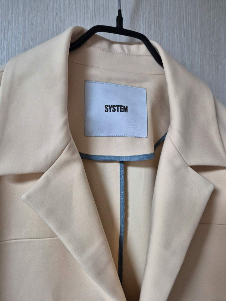 시스템 옴므 트렌치 코트 베이지 봄가을 코트 95--3