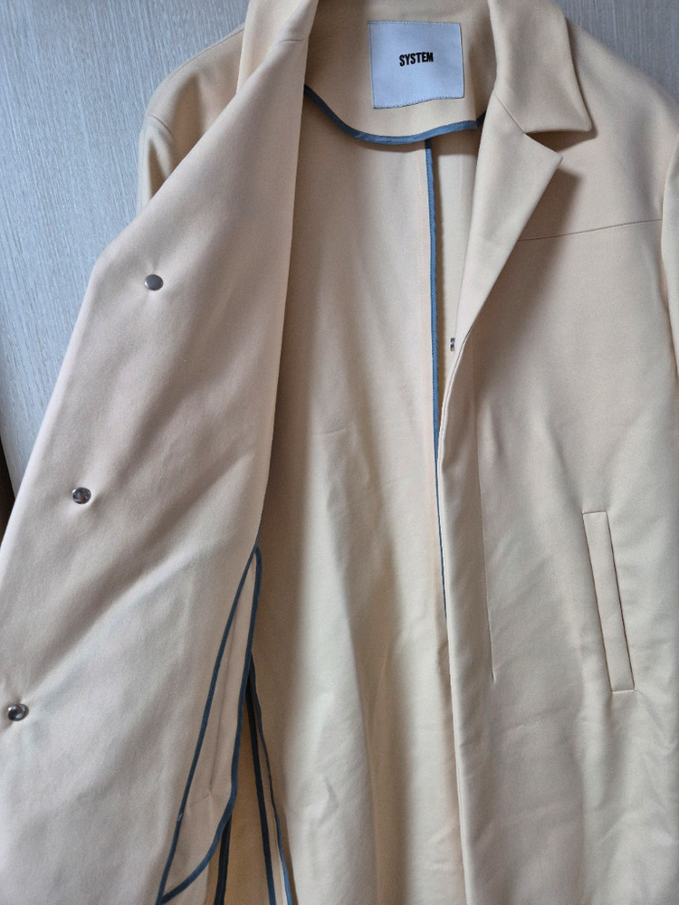 시스템 옴므 트렌치 코트 베이지 봄가을 코트 95--4