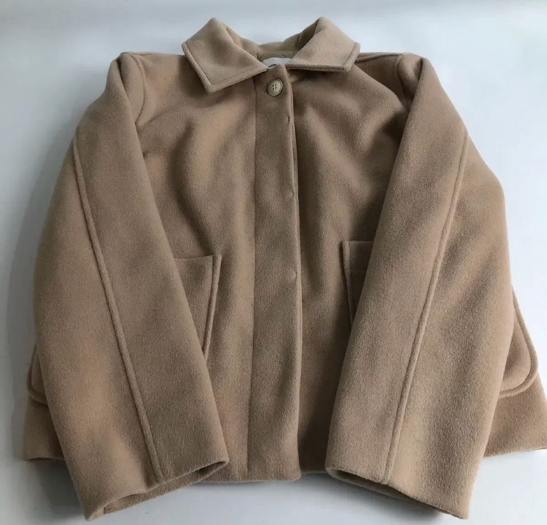 국내제작 누빔 울히든버튼 베이지 숏코트--2
