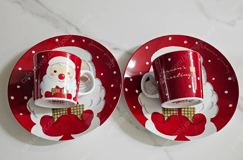 모던하우스 크리스마스 접시 컵 전자렌지 도자기컵 식기 #완전새거# 이미지