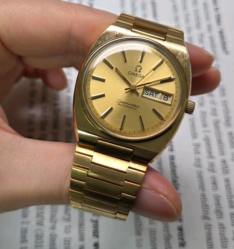 레어] 빈티지 오메가 씨마스터 고구마 데이데이트 올금장 뻐뻐시 브레이슬릿 ver. 이미지