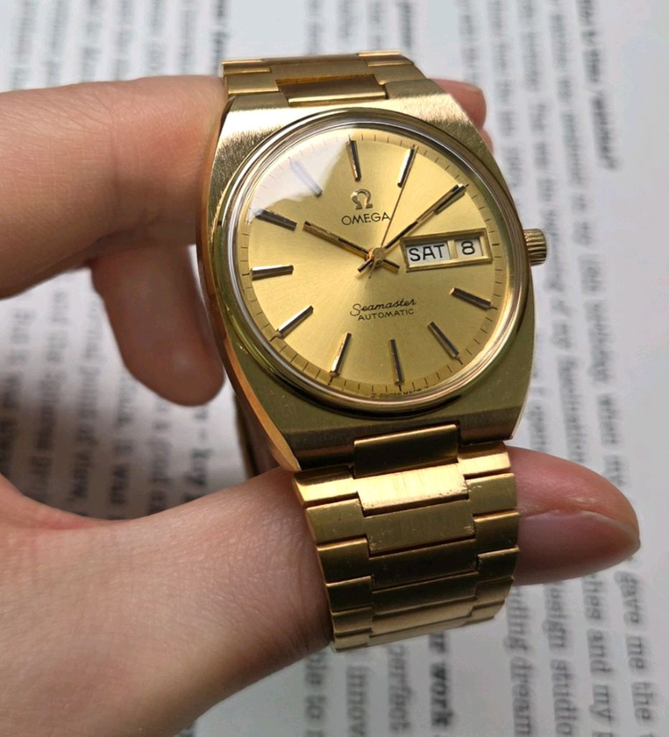 레어] 빈티지 오메가 씨마스터 고구마 데이데이트 올금장 뻐뻐시 브레이슬릿 ver. 이미지