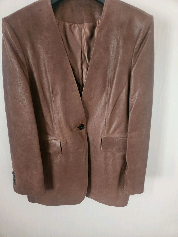 레디투웨어 알투더블유 R2W Henson leather JK 2M 꼬냑컬러 새제품--7