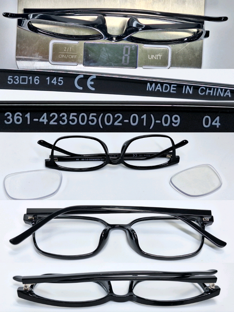 유니클로 스퀘어 클리어 선글라스 겸 안경테 361-423505 일본 수입 패션 아이웨어 y2k 울트라 라이트 초경량--6