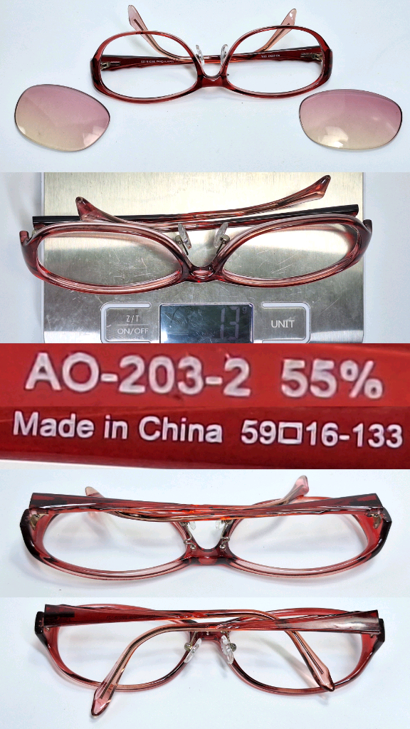 여성용 안경테 겸 선글라스 AO-203-2 55% 일본 수입 y2k 패션 아이웨어 빈티지 레트로 클래식--8