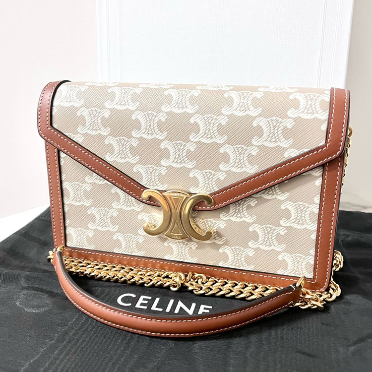 [새상품] 셀린느 마고 체인 지갑 카프스킨 그레지 숄더백 가방--1