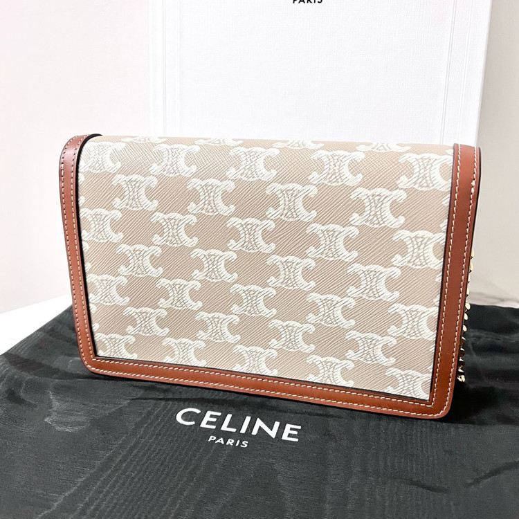 [새상품] 셀린느 마고 체인 지갑 카프스킨 그레지 숄더백 가방--2