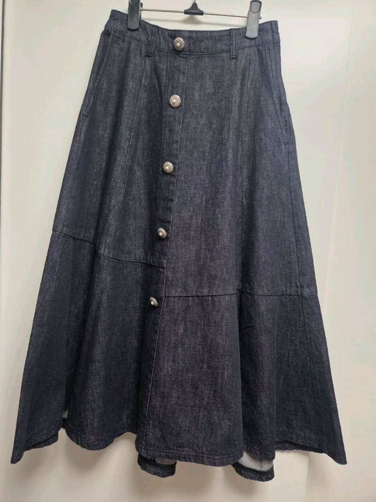 한섬(타임)데님 롱스커트--6