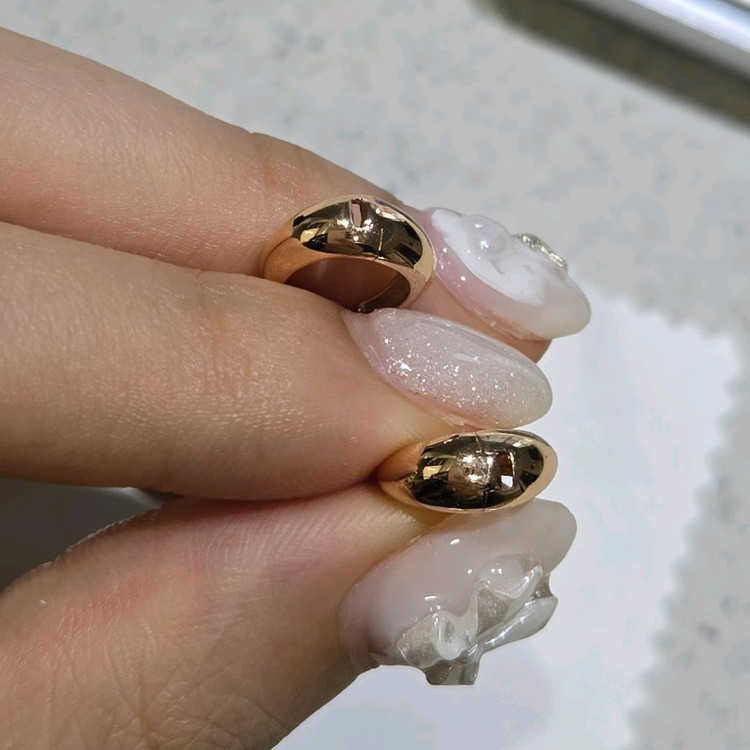 14K 로즈골드 물방울 링귀걸이 1.29g(0.344돈)--3