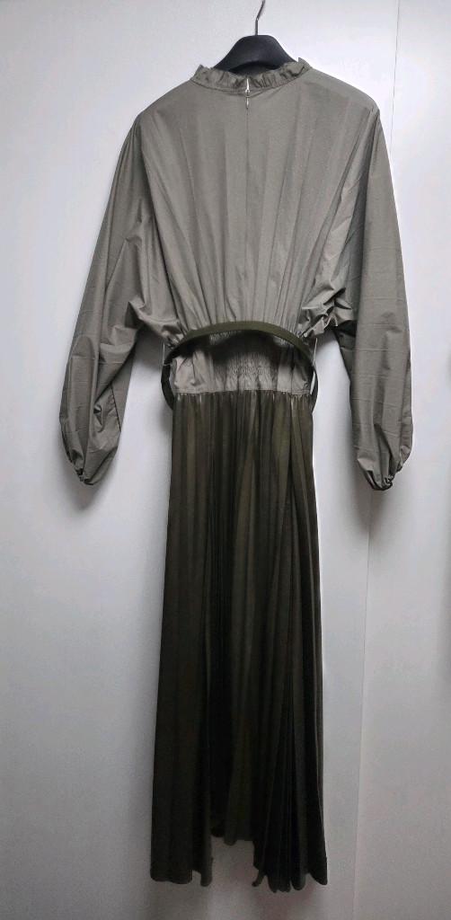 한섬(타임)벨티드 텍스처 블록 드레스--3