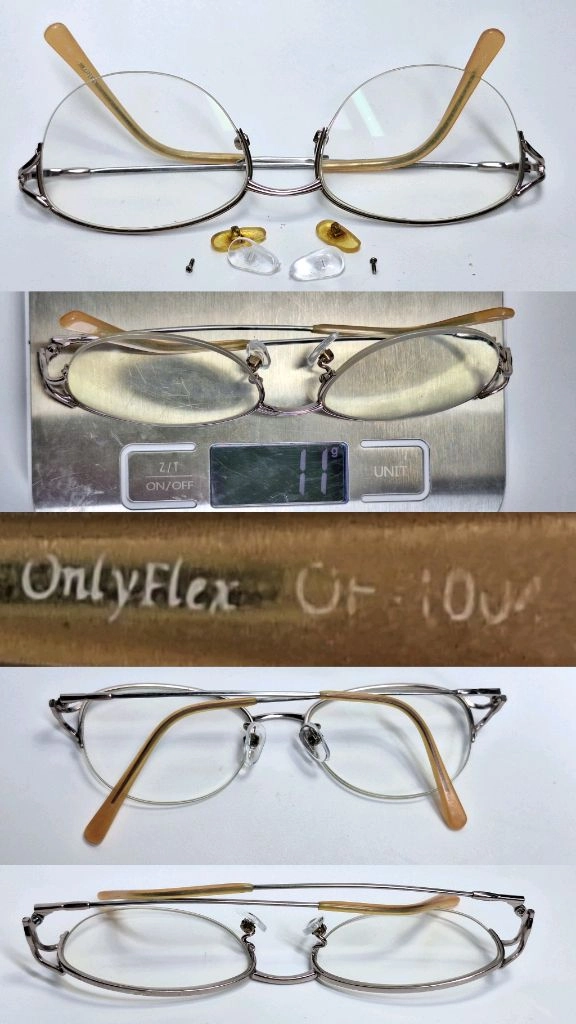 90s 일본 빈티지 ONLYFLEX OF-1004 반무테 안경테 초경량 하우스 브랜드 일제 수입 패션 아이웨어 이미지